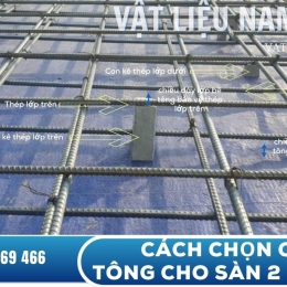 Bảng cách chọn con kê bê tông cho sàn dày từ 90mm đến 200mm