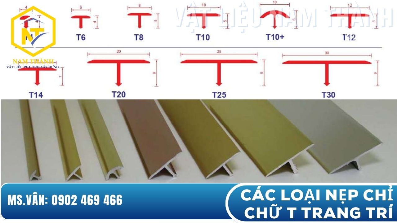 Các loại nẹp chỉ chữ T trang trí