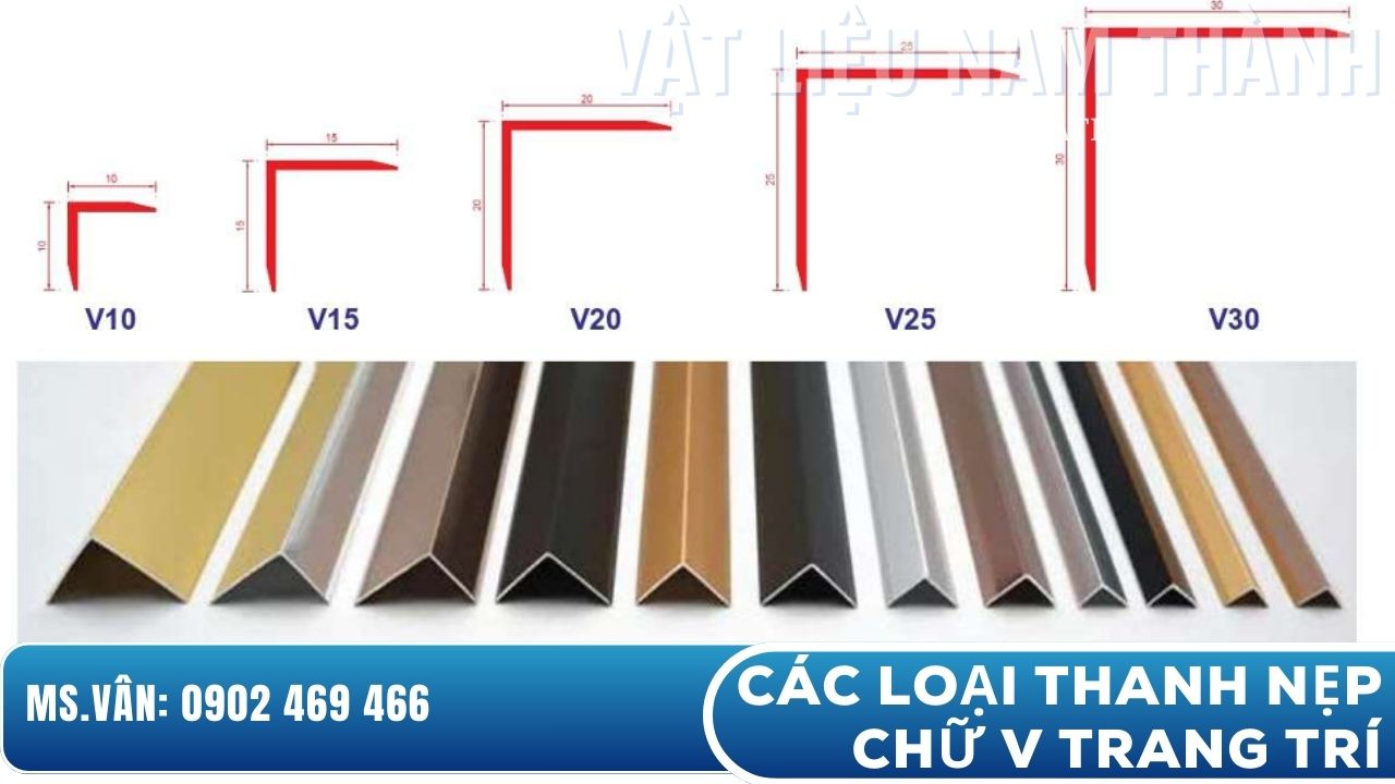 Các loại thanh nẹp chữ V trang trí