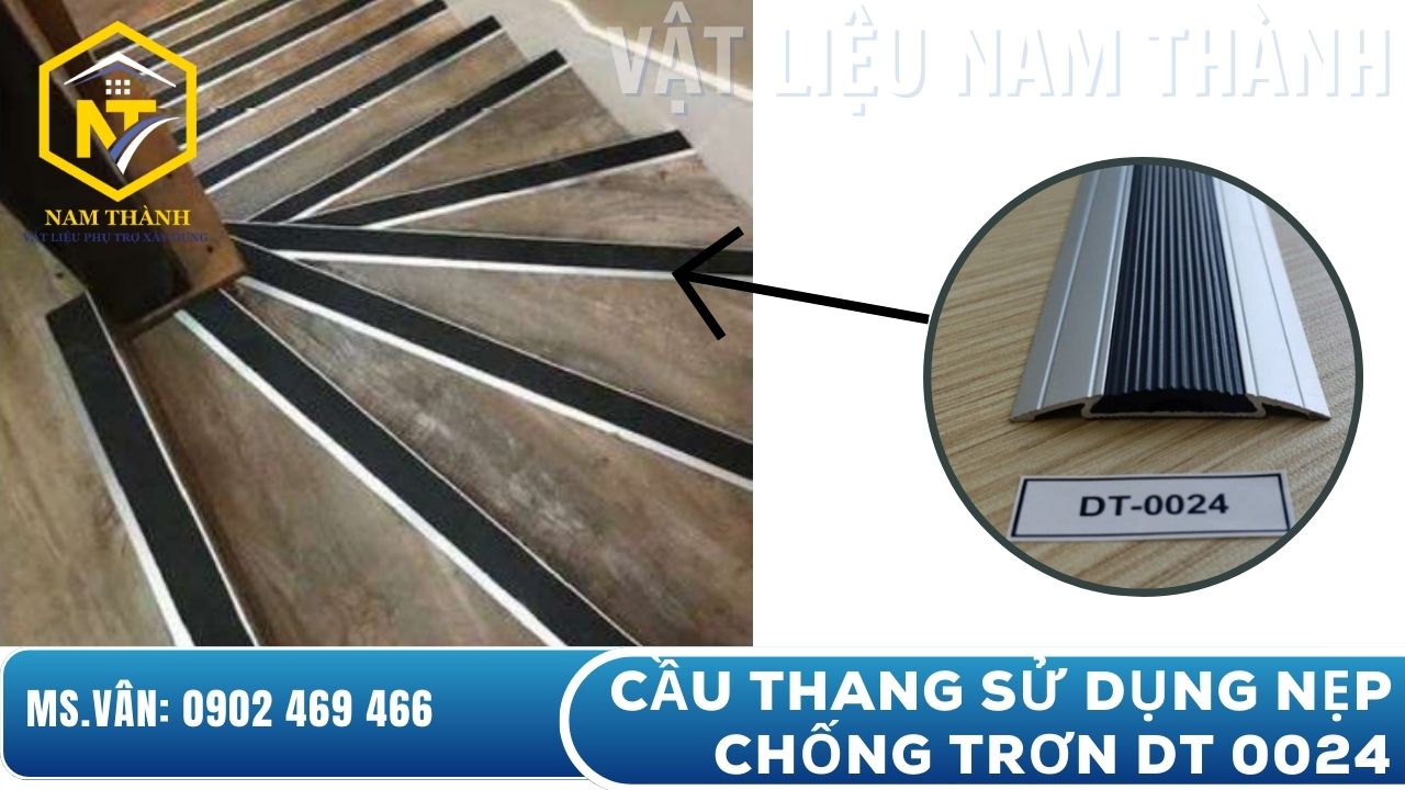 Cầu thang sử dụng nẹp chống trơn trượt DT 0024