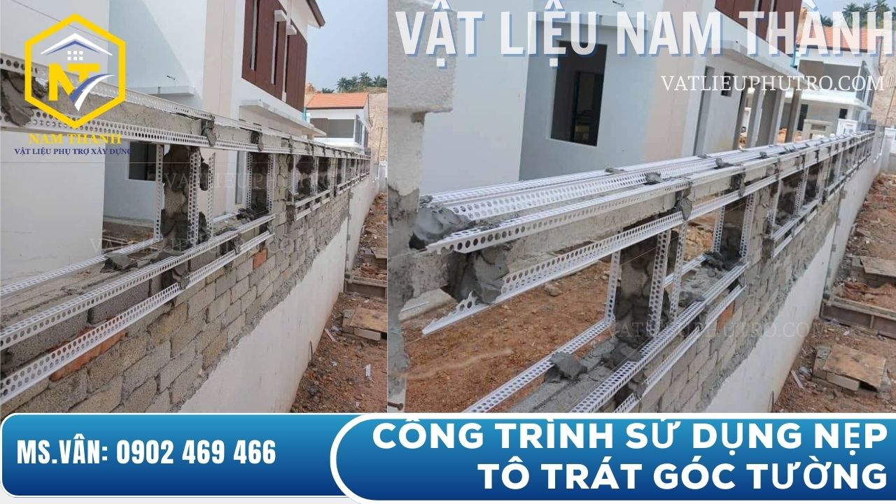 Công trình sử dụng nẹp tô trát góc tường, giúp định hình góc sắc nét, chống nứt vữa, tăng thẩm mỹ – Vật tư Nam Thành