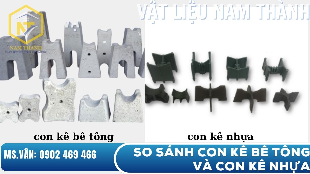 So sánh con kê bê tông với con kê nhựa về độ bền, tính ứng dụng và hiệu quả thi công – Vật tư Nam Thành