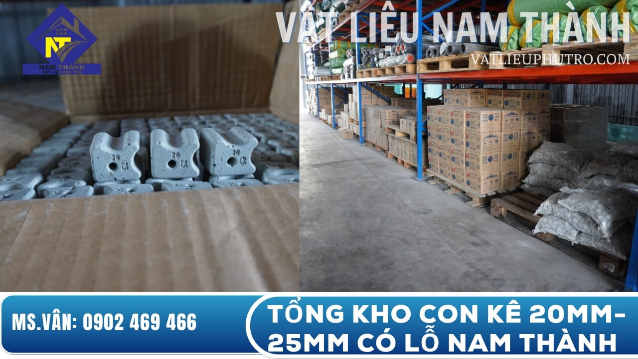 Tổng kho con kê bê tông 20mm 25mm có lỗ Nam Thành