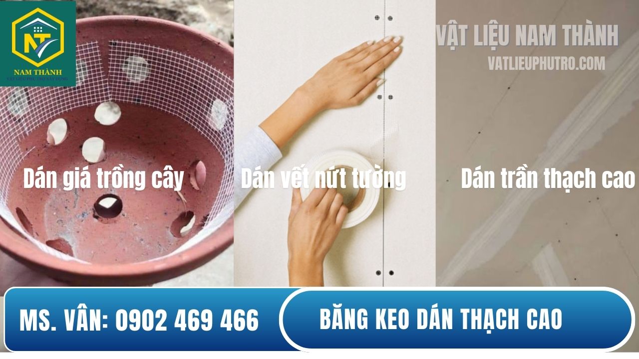 Băng keo lưới sợi thủy tinh xử lý vết nứt tường