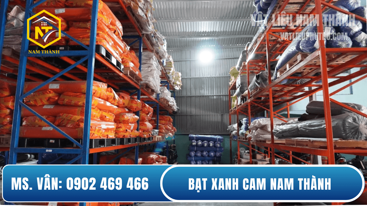 Bạt xanh cam che nắng che mưa| Nam Thành