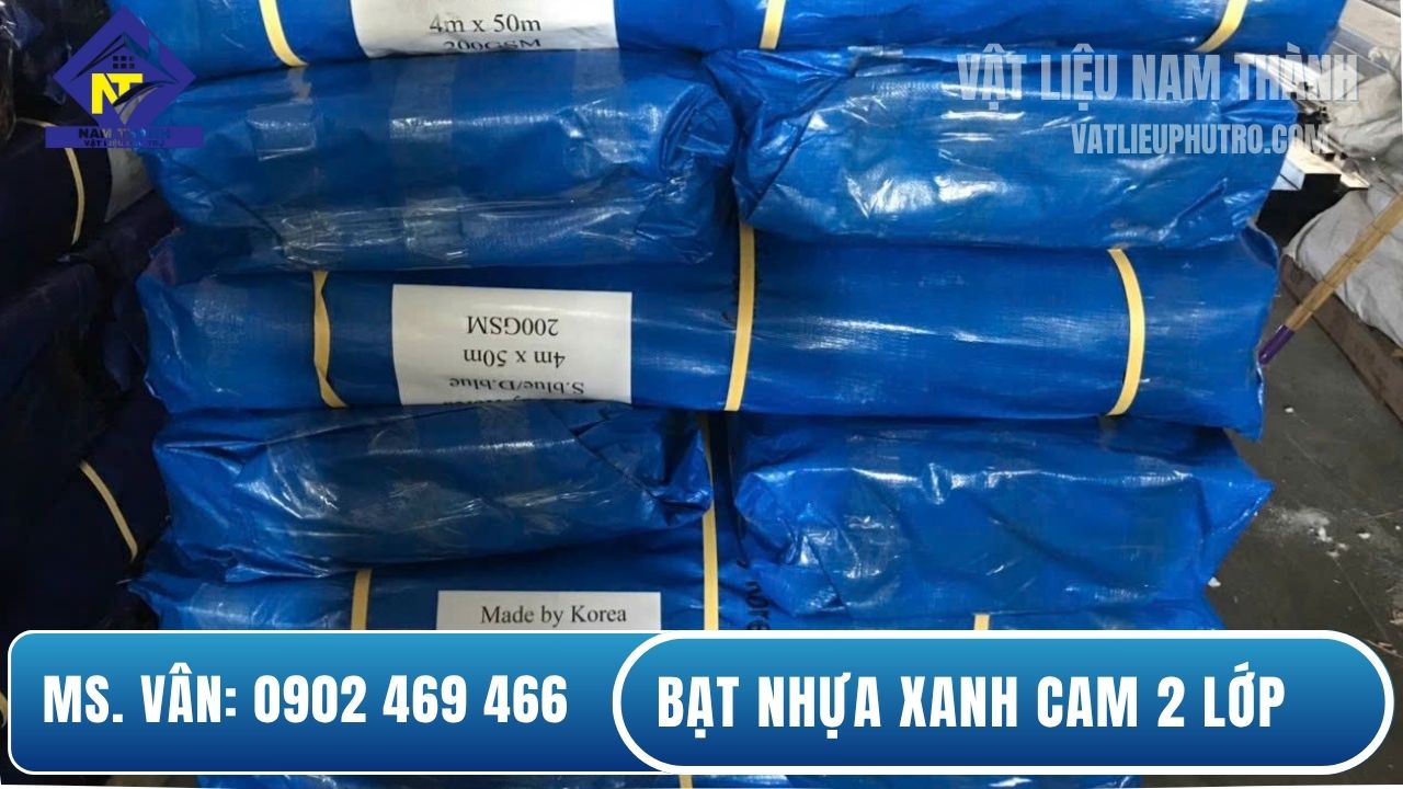 Bạt xanh cam che nắng che mưa| Nam Thành