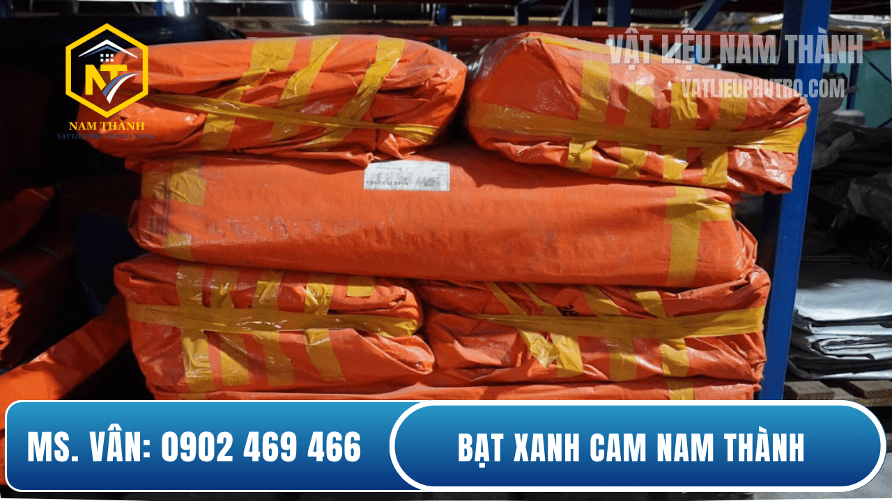 Bạt xanh cam che nắng che mưa| Nam Thành