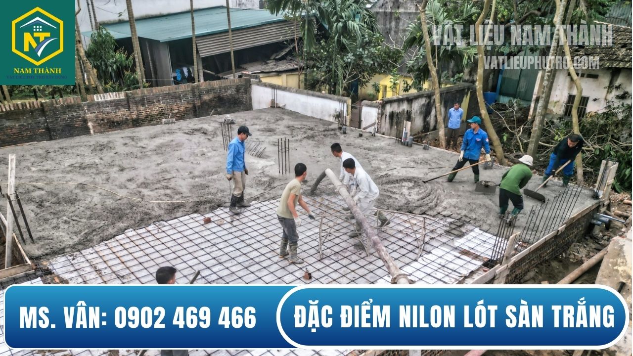 Bạt lót sàn đổ bê tông màu trắng