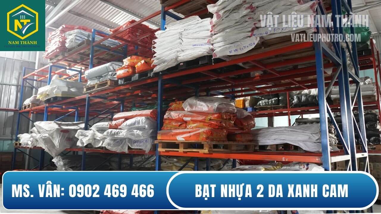 Bạt nhựa 2 da xanh cam
