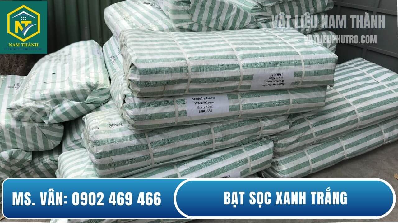 Bạt nhựa xanh trắng