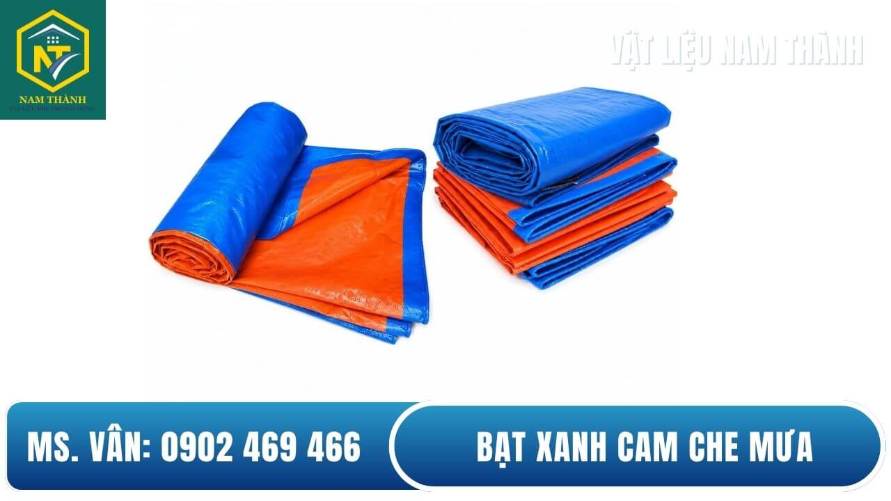 Bạt xanh cam che mưa giá rẻ