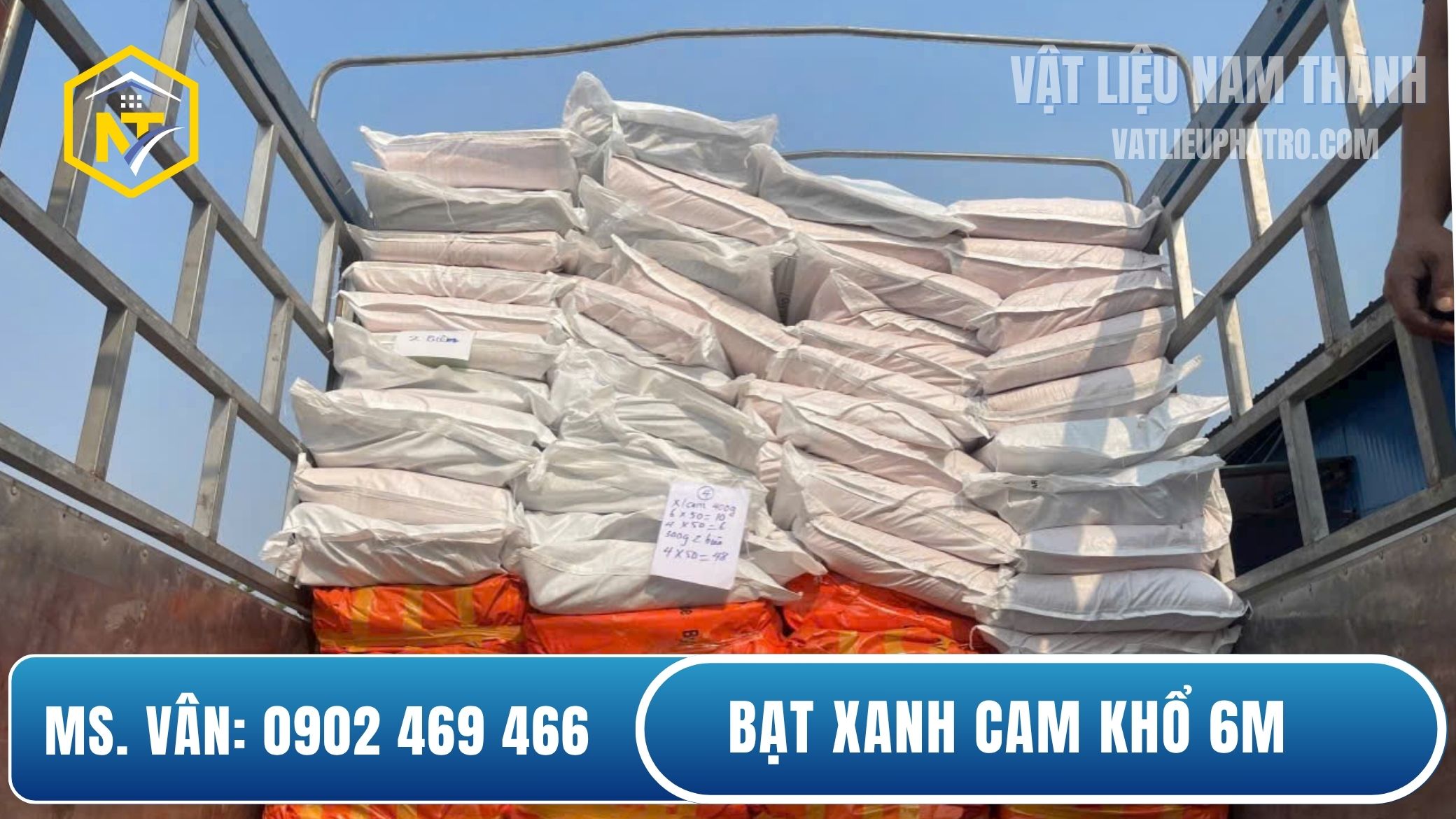 Bạt xanh cam khổ 6m