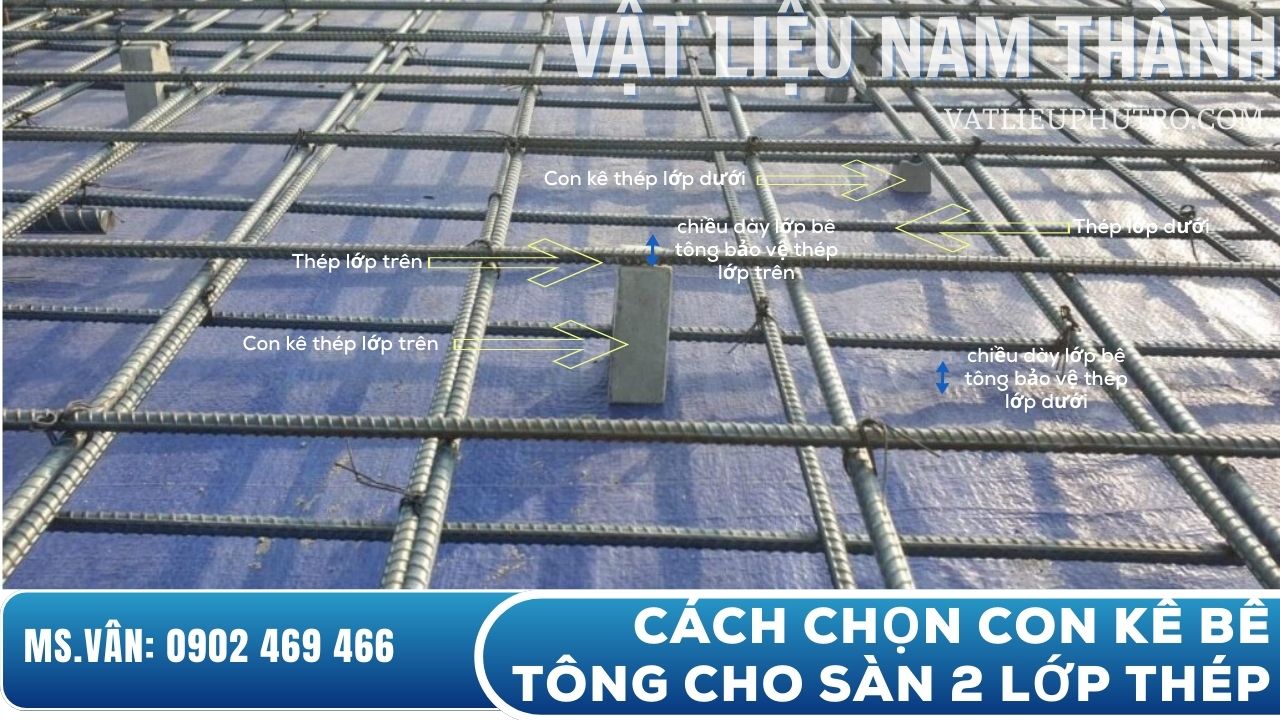cách chọn con kê bê tông theo độ dày sàn