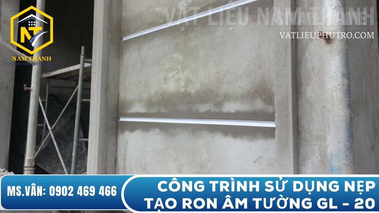 Công trình sử dụng nẹp tạo ron âm tường 20mm