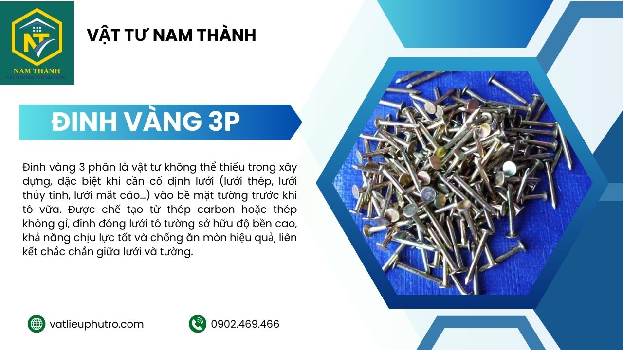 Đinh 2 phân đóng lưới tô tường
