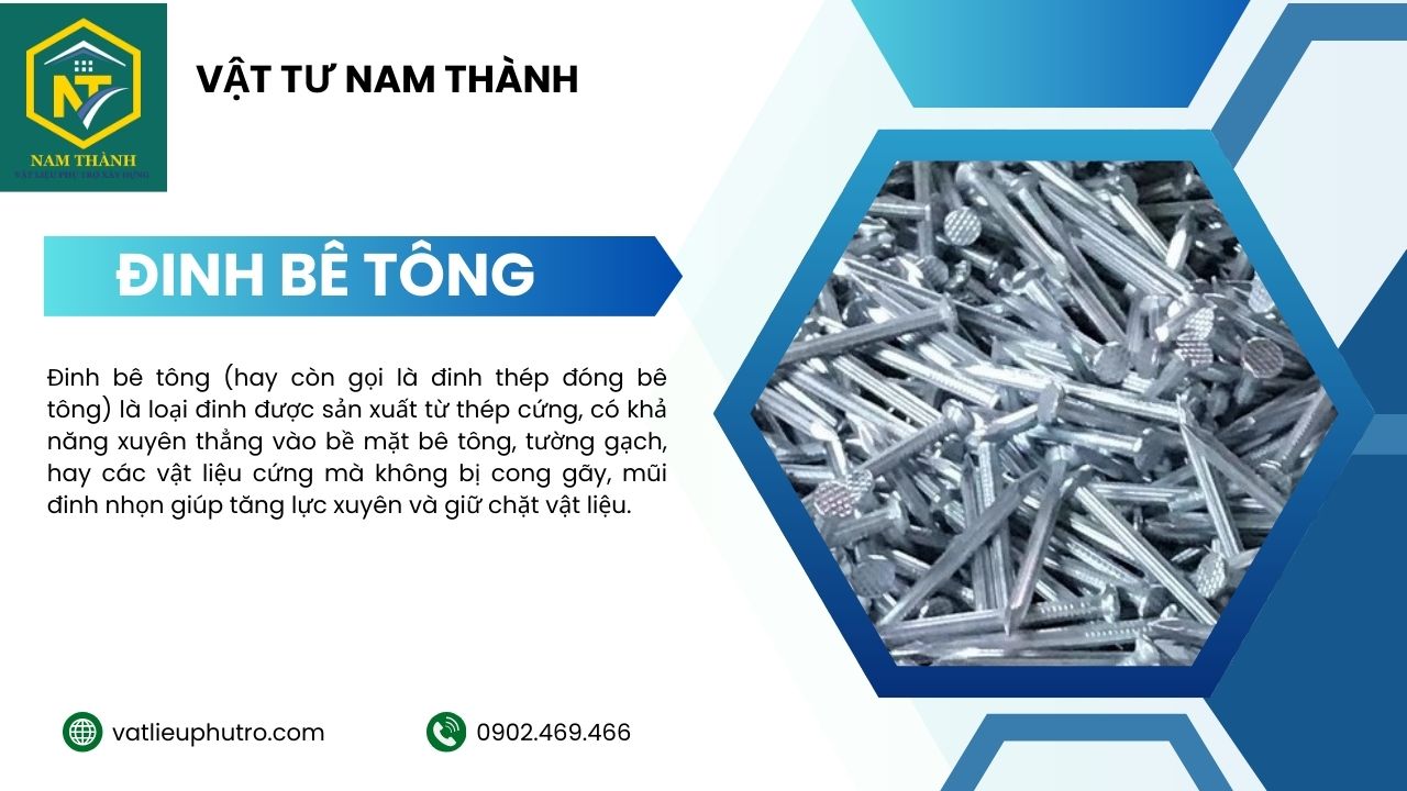 Đinh bê tông đóng tường gạch