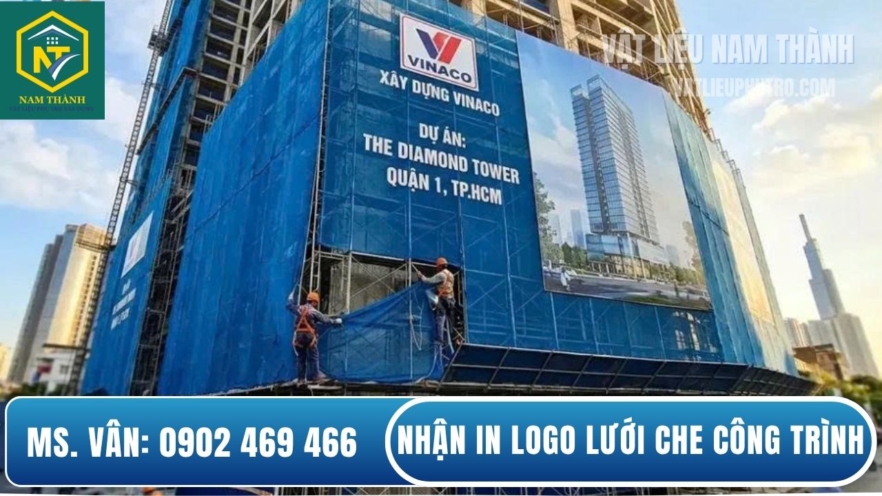 In logo lưới bao che công trình