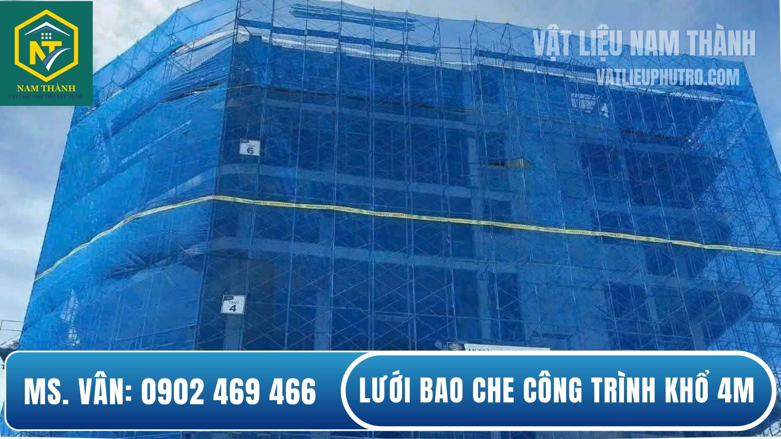 Lưới bao che công trình khổ 4m