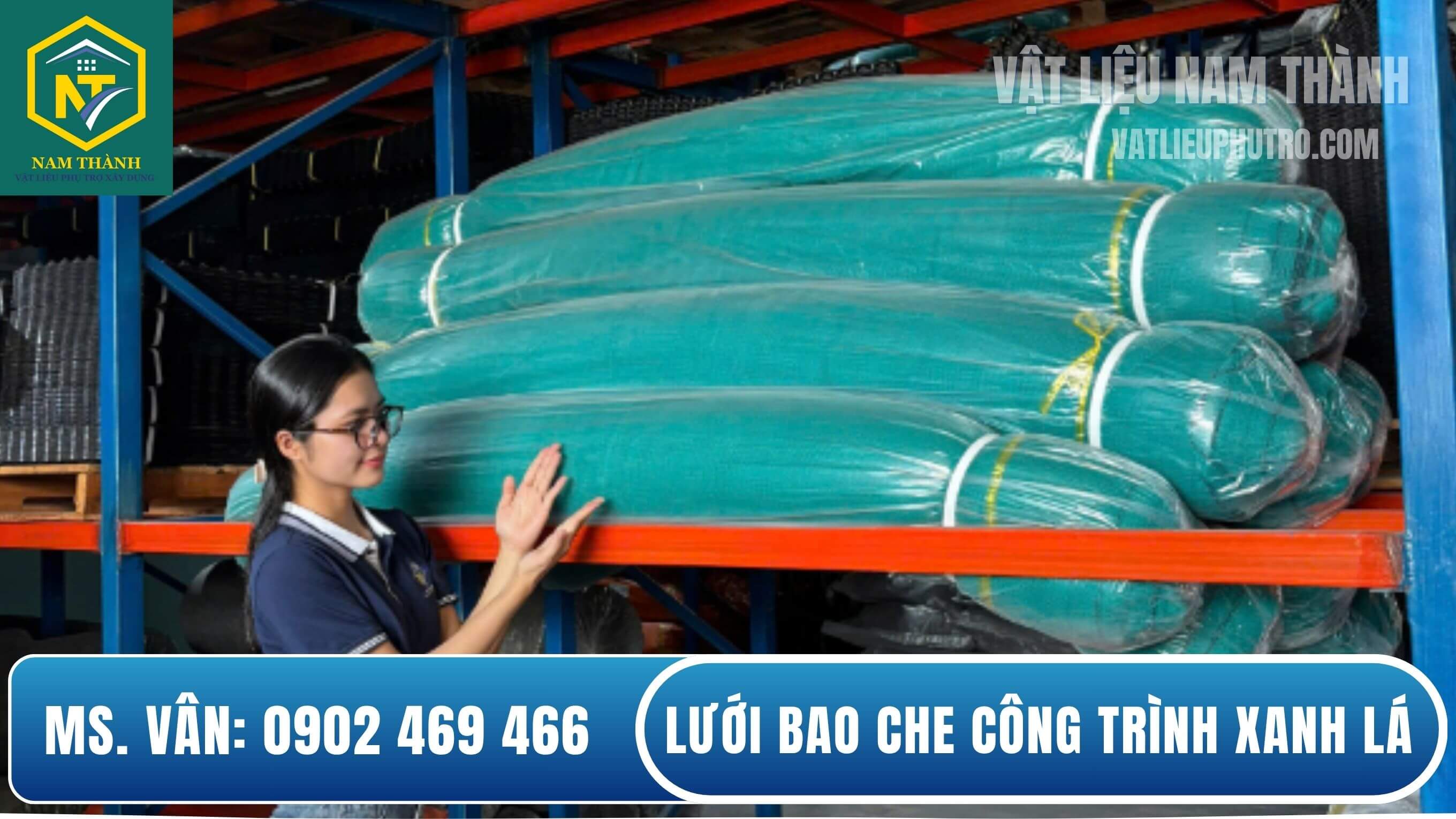 Lưới bao che công trình xanh lá