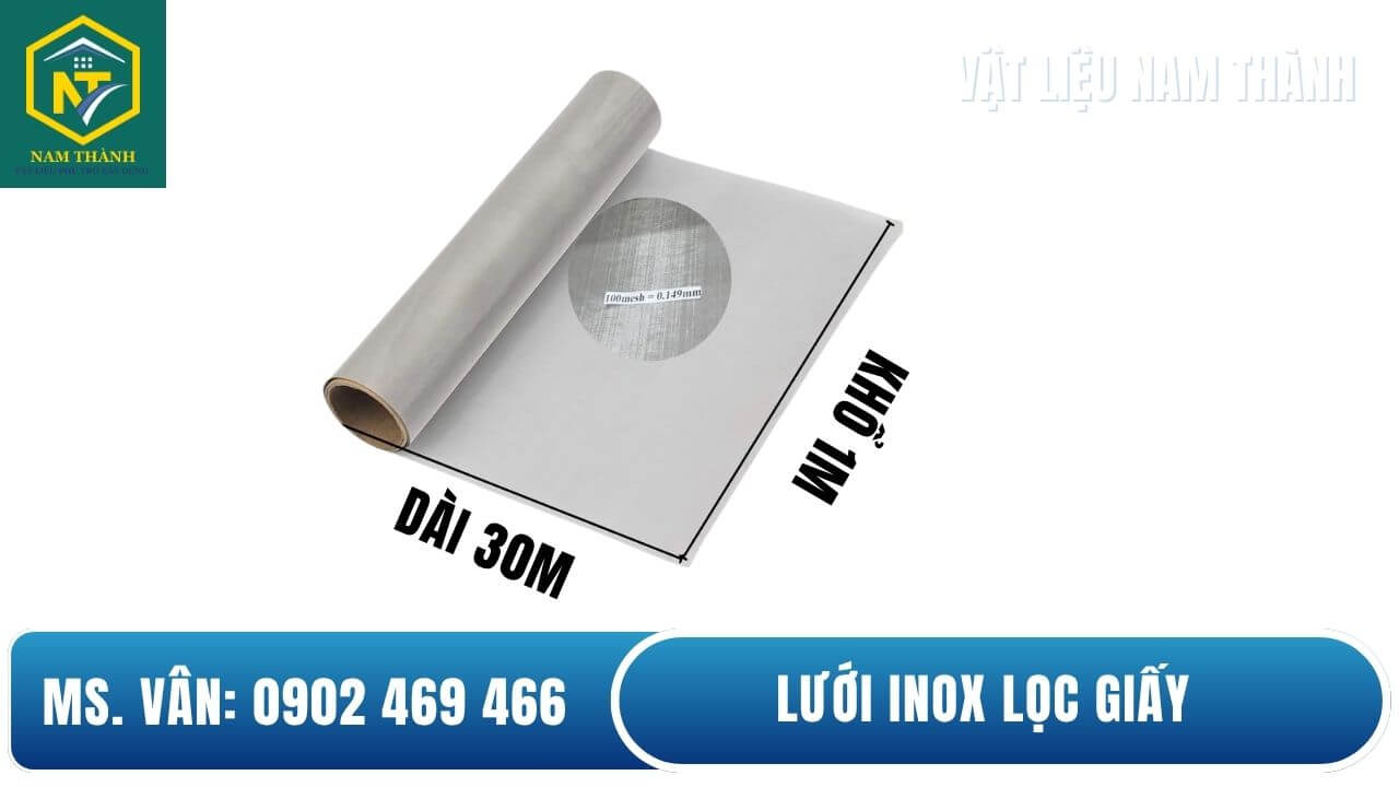 Lưới inox lọc giấy