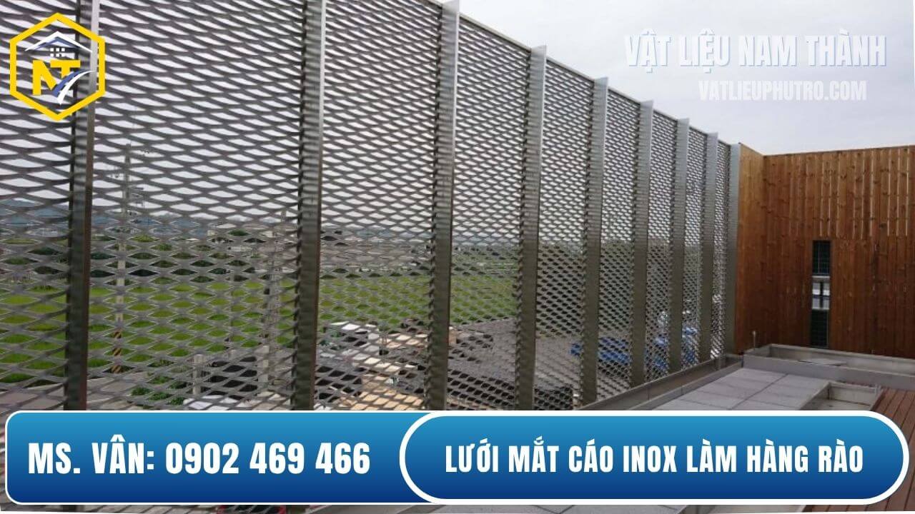 Lưới mắt cáo inox làm hàng rào