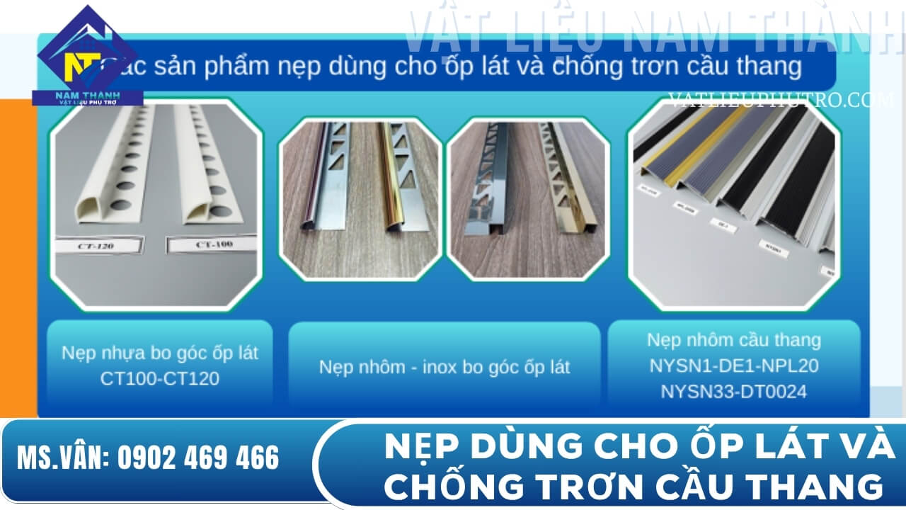 nẹp dùng cho ốp lát và chống trơn cầu thang