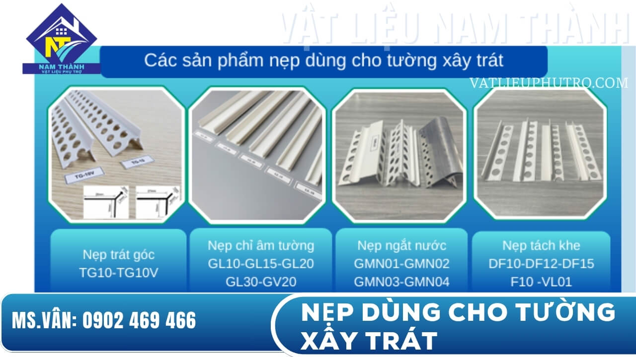 nẹp dùng cho tường xây trát