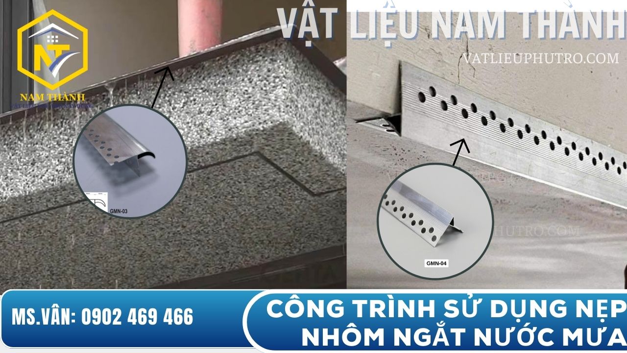 Nẹp nhôm ngắt nước mưa cho ban công và lô gia, ngăn nước chảy ngược vào trong nhà, bền đẹp và thẩm mỹ – Vật tư Nam Thành