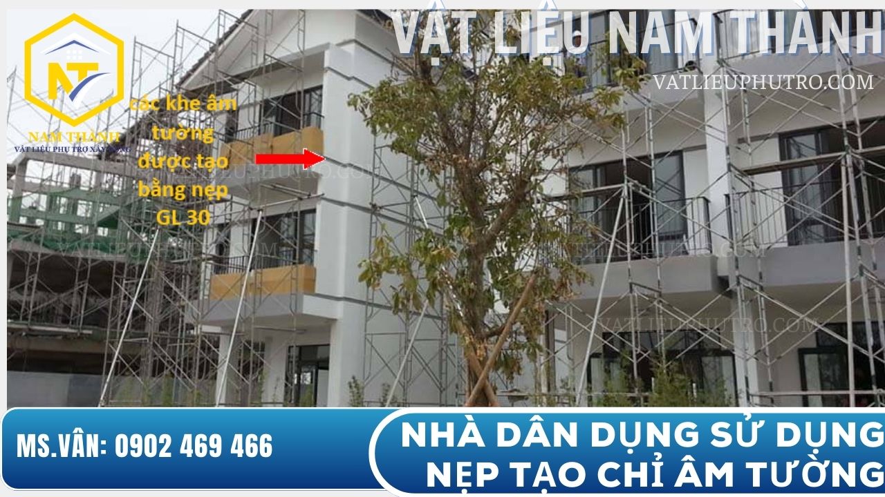 Nhà dân dụng sử dụng nẹp tạo chỉ âm tường, thi công nhanh, bề mặt tường đẹp và hạn chế nứt vữa – Vật tư Nam Thành
