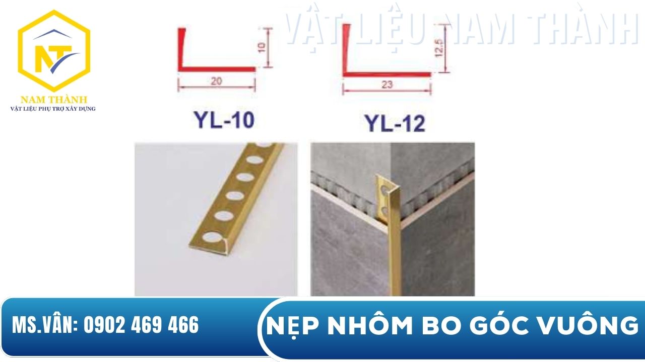 Nẹp nhôm bo góc vuông